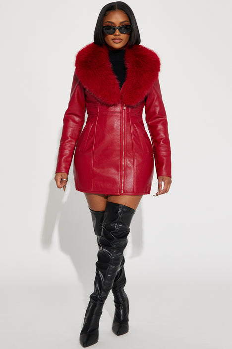 Fashion nova on sale red coat