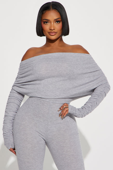 Off the shoulder sweater jumpsuit new arrivals