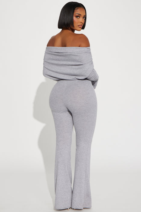 Off the shoulder sweater jumpsuit top