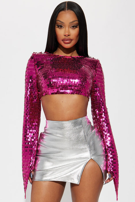 Pink sparkly blouse clearance