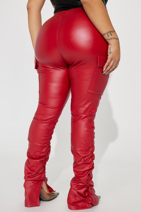 Sugar Coated Cargo Stacked Legging Red