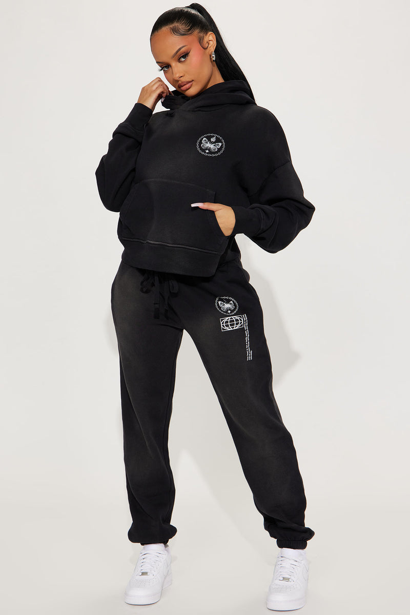 Unholy Moment Washed Sweatsuit - Black | Fashion Nova, Matching Sets ...