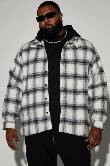 Hooded shacket best sale mens