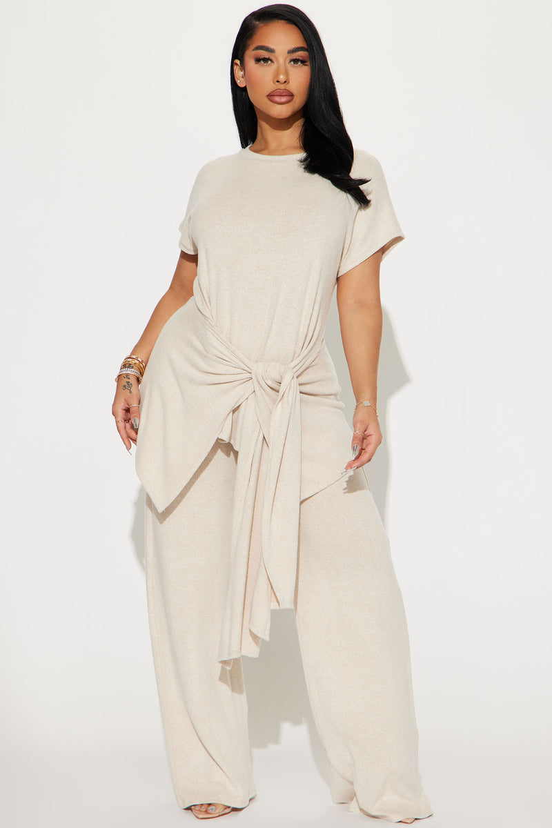 Mara Tie Waist Pant Set - Taupe | Fashion Nova, Matching Sets | Fashion ...