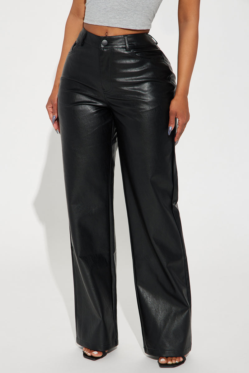 Work Or Play Faux Leather Trouser Pant - Black | Fashion Nova, Pants ...