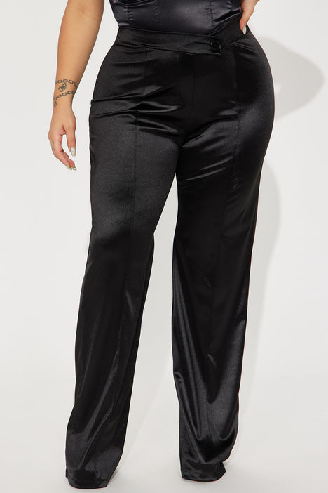 Satin dress pants ladies sale