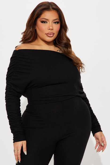Black off shop the shoulder sweater