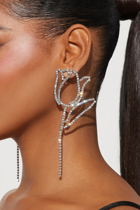 Enchanted Flower Earrings Silver