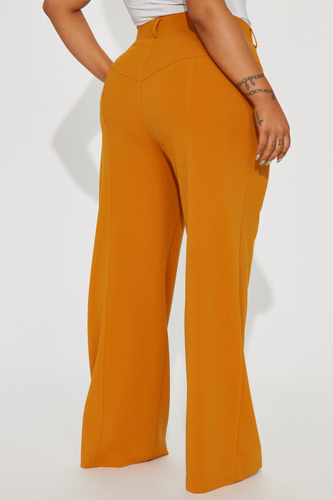 Mustard yellow women's dress pants cheap