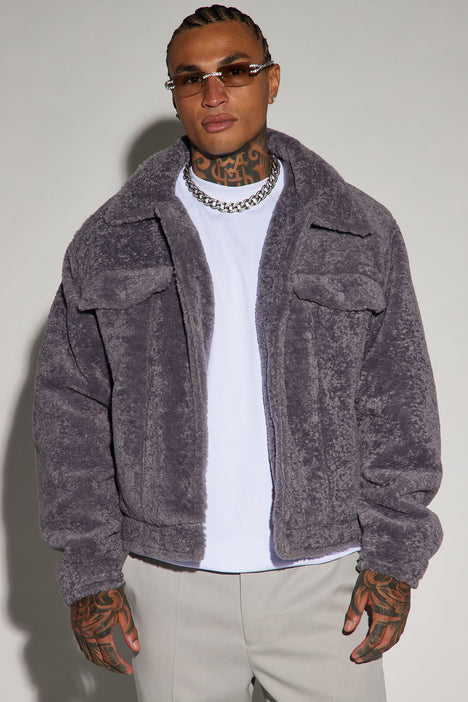 Grey hot sale trucker jacket