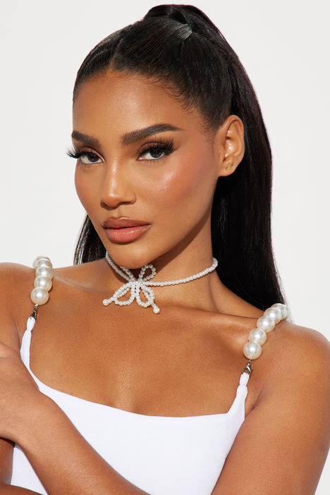 Rhinestone Choker-White Crystal Choker Necklace for Women