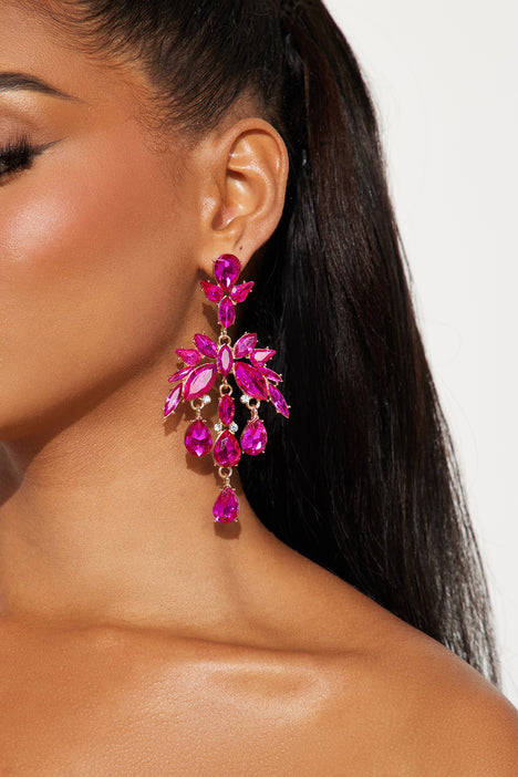 Buy Bindhani Women's Fuchsia Pink Drop Small Oxidised Jhumka Earrings