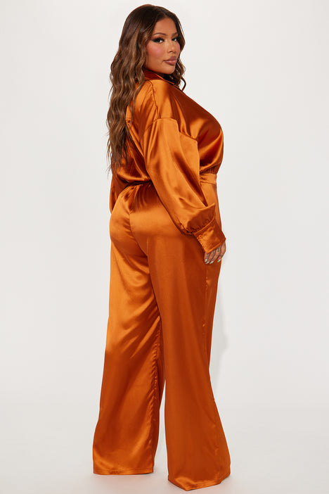 Fashion nova hotsell satin jumpsuit