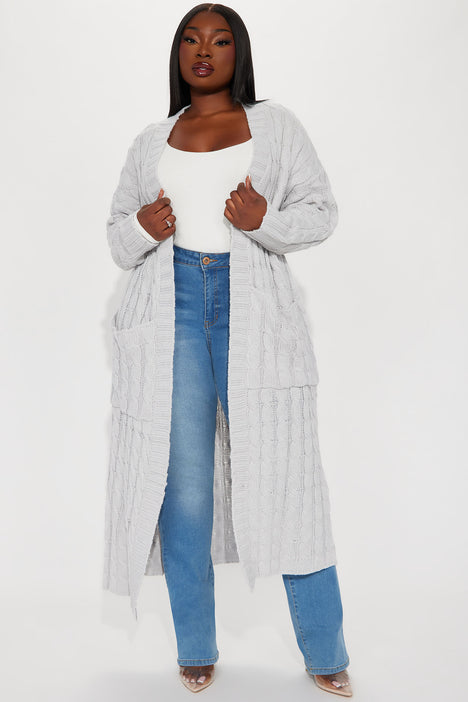 Grey knit shop cardigan womens