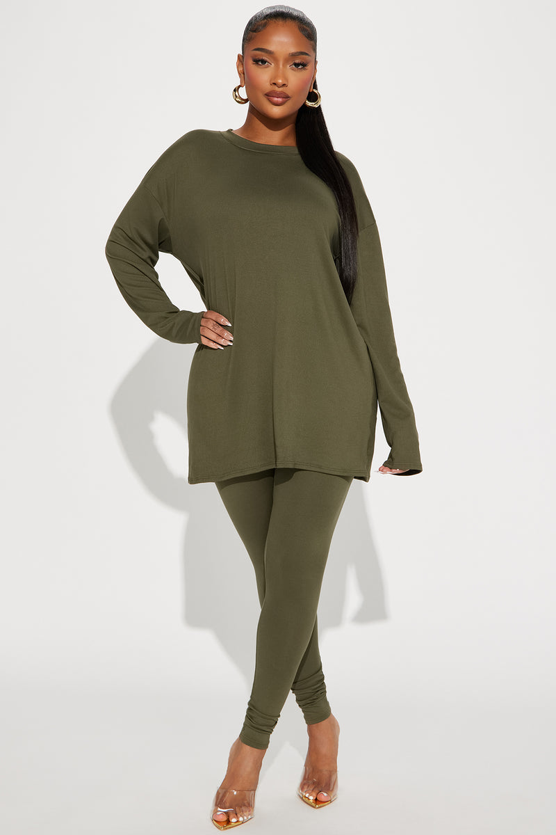 Weekend Vibes Long Sleeve Set - Olive | Fashion Nova, Matching Sets ...