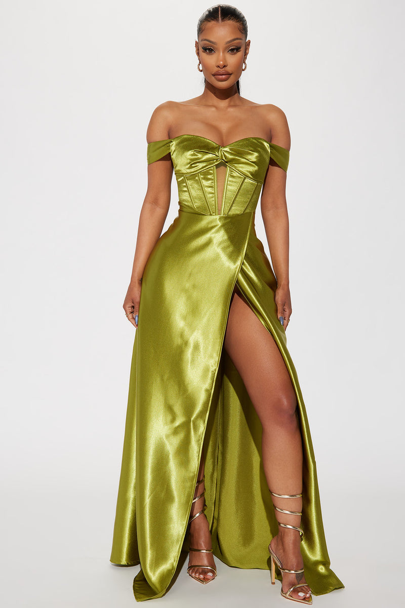 Ellie Satin Gown - Chartreuse | Fashion Nova, Dresses | Fashion Nova