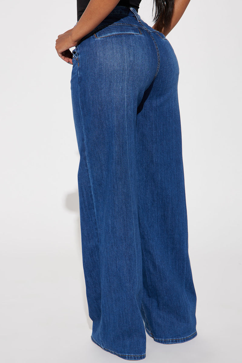 Finly Flowy Trouser Jeans - Dark Wash | Fashion Nova, Jeans | Fashion Nova