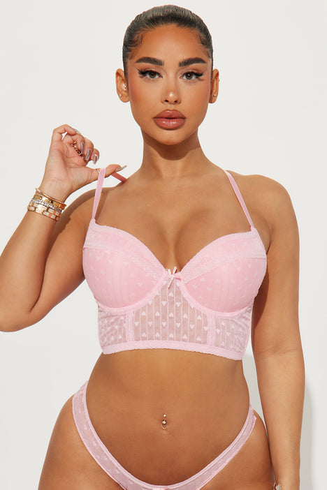 Love You Forever Longline Bra - Pink