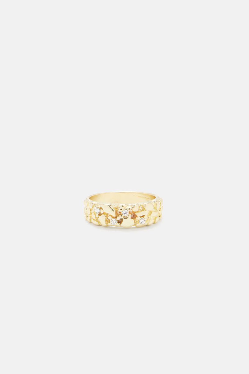 Nugget Iced Ring - Gold | Fashion Nova, Mens Jewelry | Fashion Nova