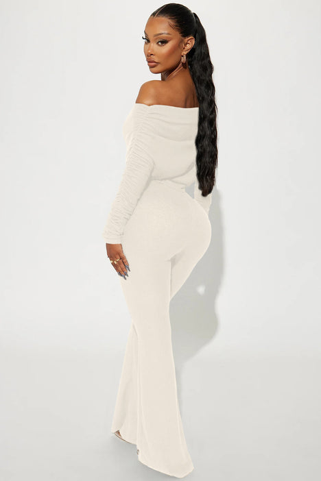 Off the shoulder sweater jumpsuit store