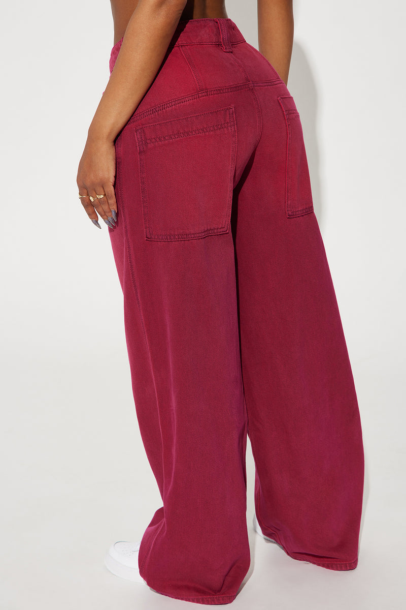 Song And Dance Loose Fit Jeans Raspberry Fashion Nova, Jeans