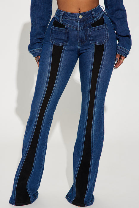 Splitting Ways Stretch Flare Jeans Medium Wash Fashion Nova