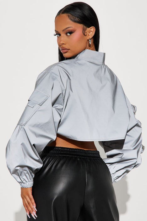 Reflective online jacket cropped