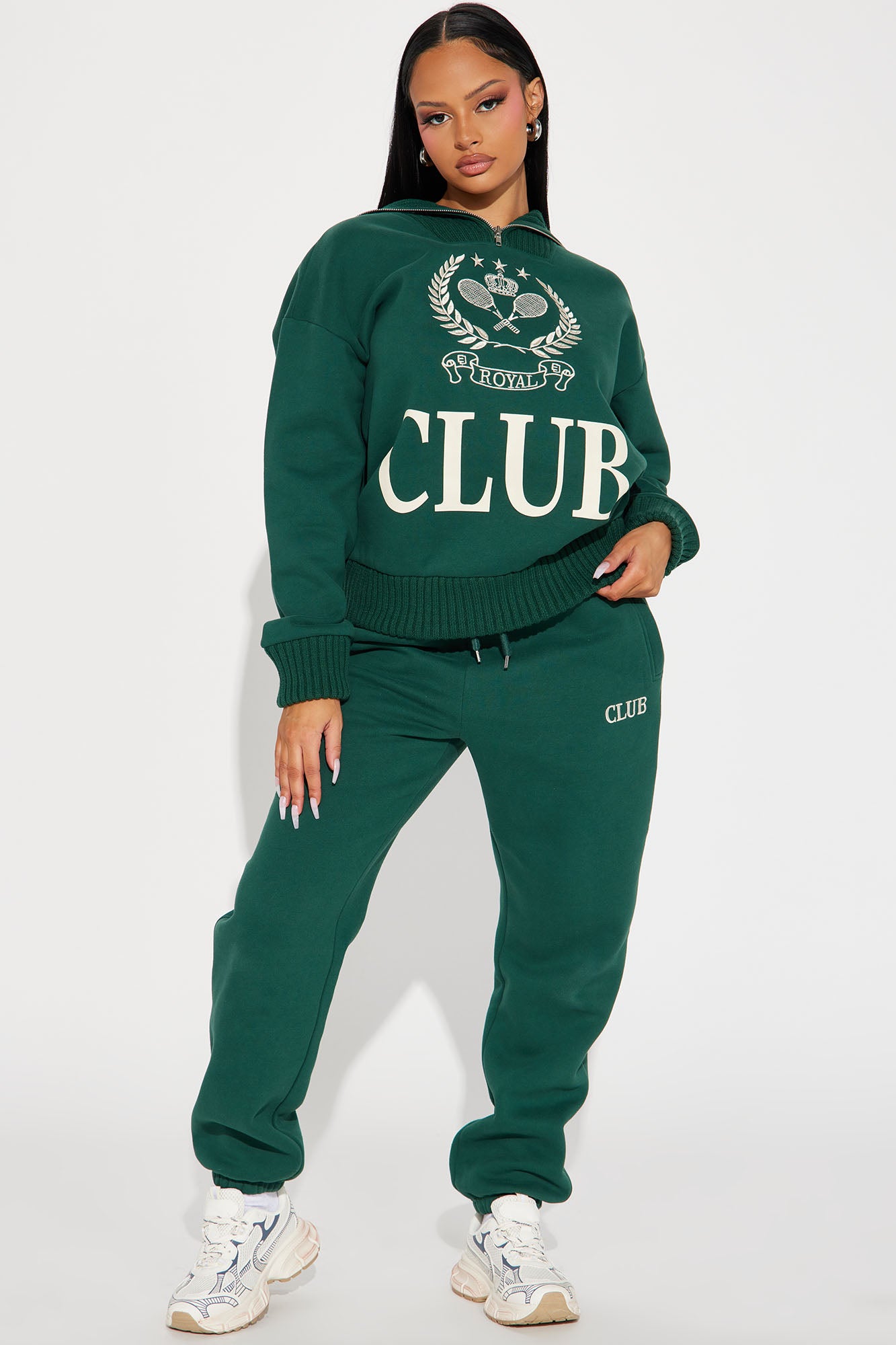 Members Only Fleece Sweatsuit - Hunter, Fashion Nova, Matching Sets