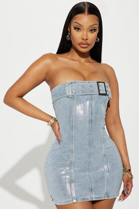 Dahlia Denim Mini Dress Blue Fashion Nova Dresses Fashion Nova