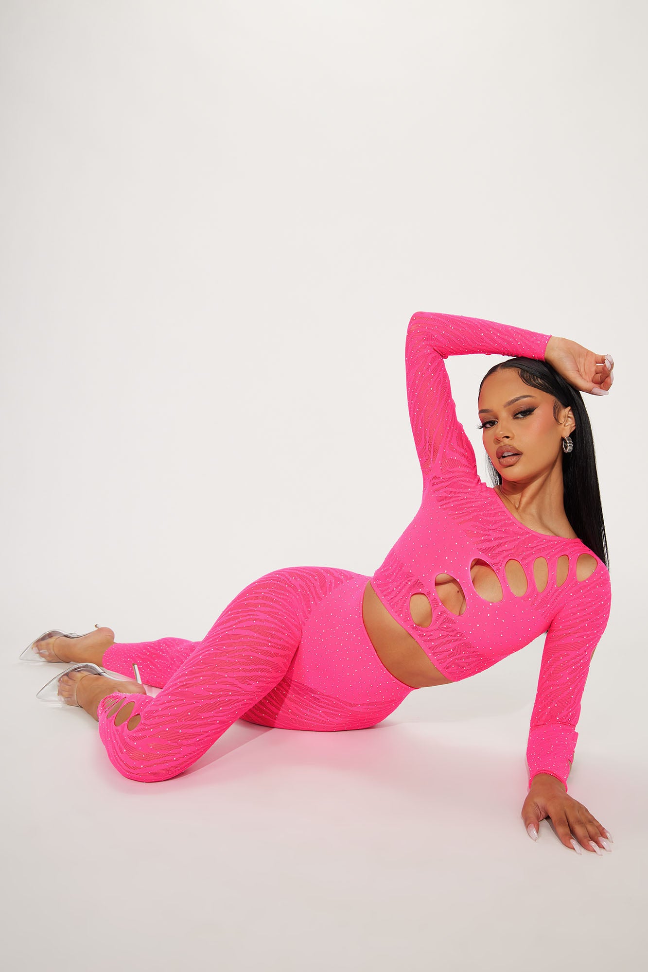Kali Rhinestone Seamless Legging Set - Hot Pink, Fashion Nova, Matching  Sets