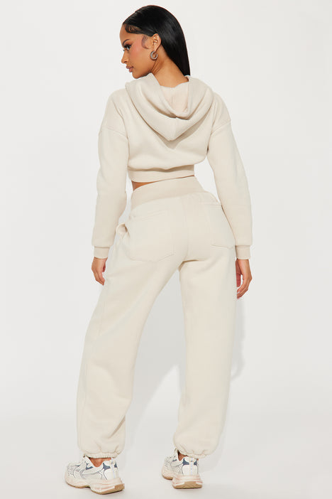 Nikkie Fleece Jogger Set Cream