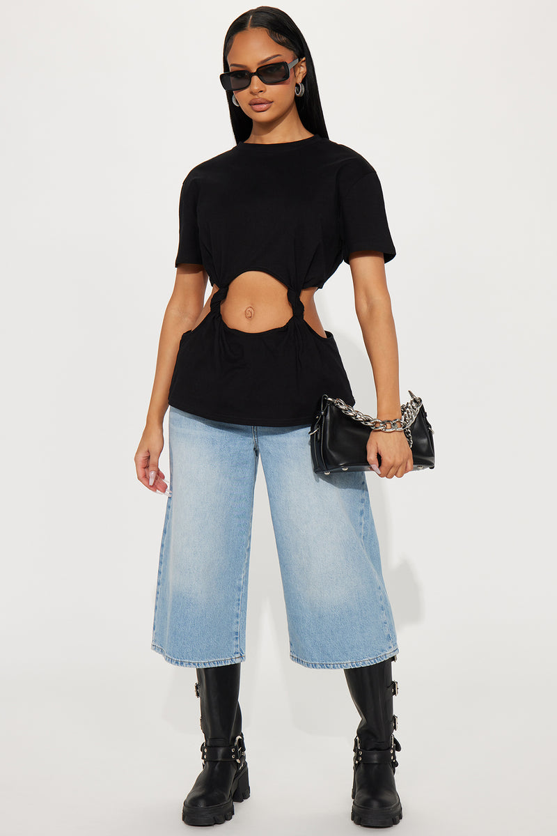 Run It Up Cut Out Top Black Fashion Nova, Knit Tops Fashion Nova