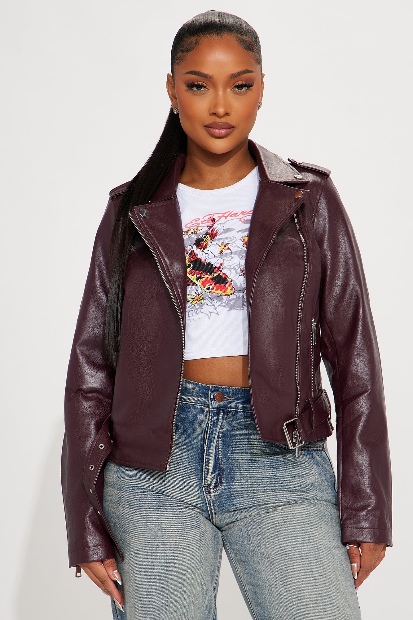 Vegan faux discount leather jacket
