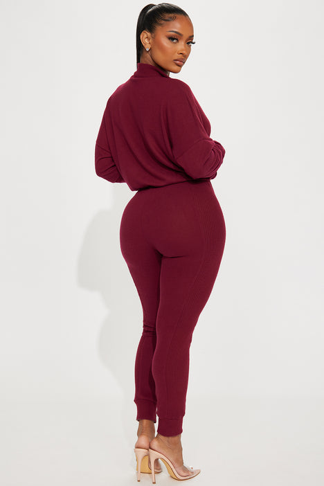 Whole Again Jumpsuit Burgundy