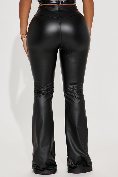 KAIDA Faux Leather Flare Pants – LAMARQUE