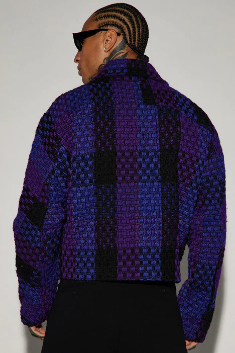 Purple tweed sales jacket mens