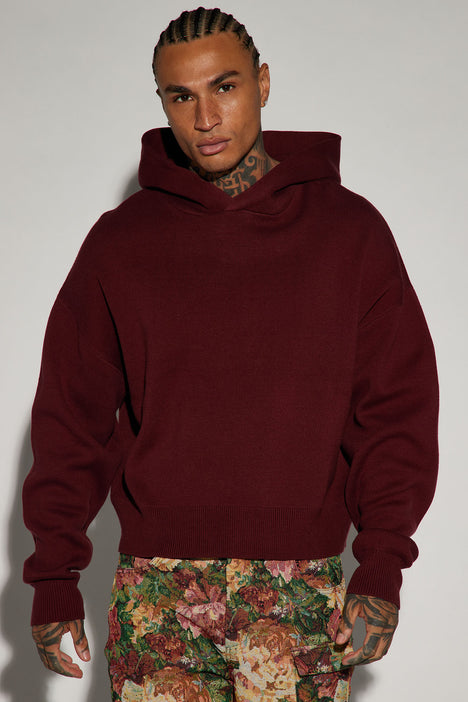 In My Feels Heavyweight Sweater Hoodie Burgundy Fashion Nova