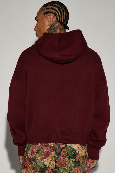 In My Feels Heavyweight Sweater Hoodie Burgundy Fashion Nova