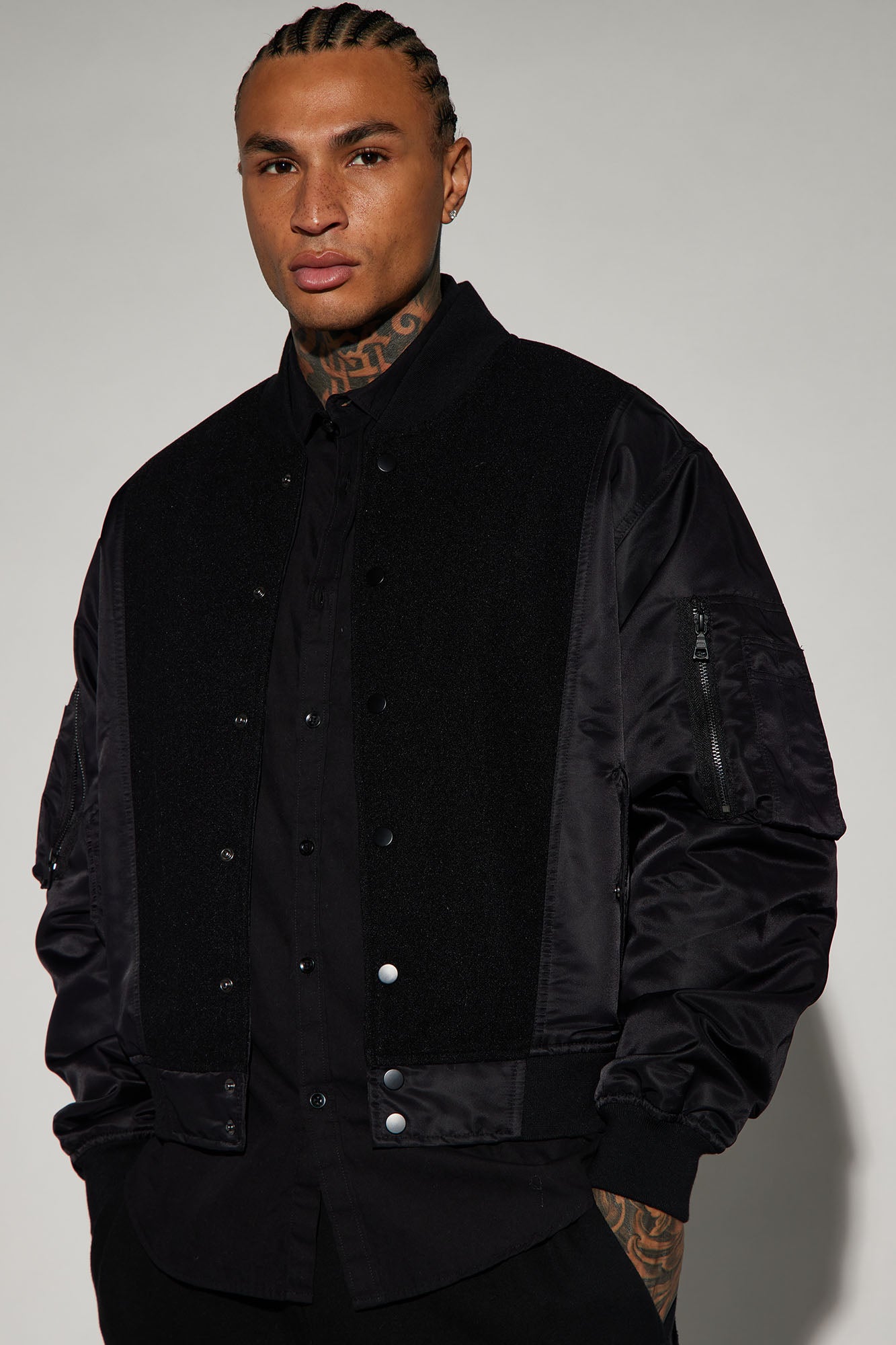 Black felt jacket top