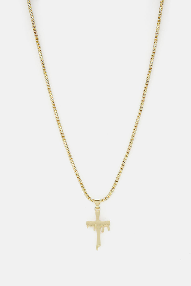 Drippin' Cross Chain Necklace - Gold | Fashion Nova, Mens Jewelry ...