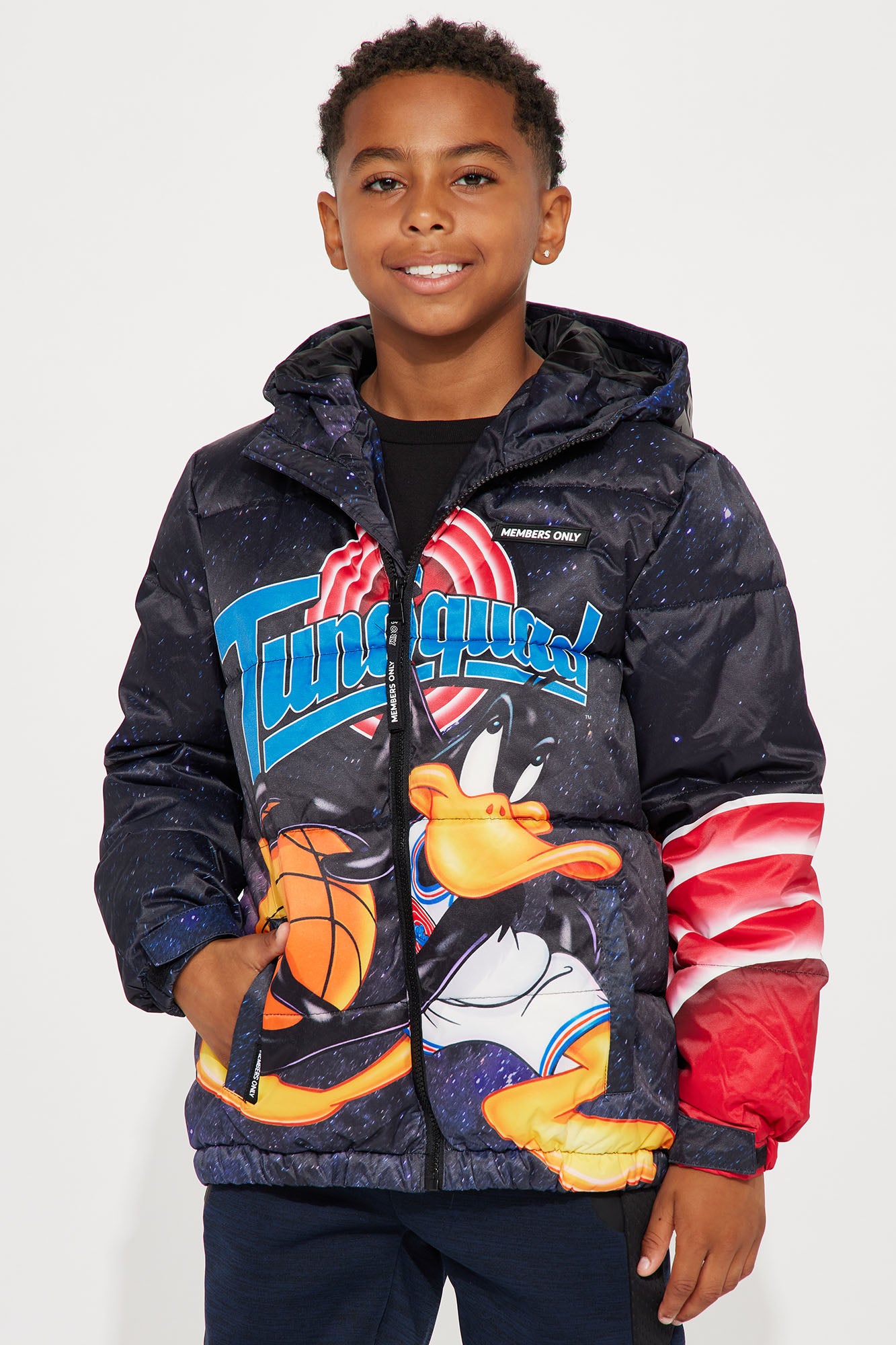 Mini Tune Squad Daffy Duck Puffer Jacket Black