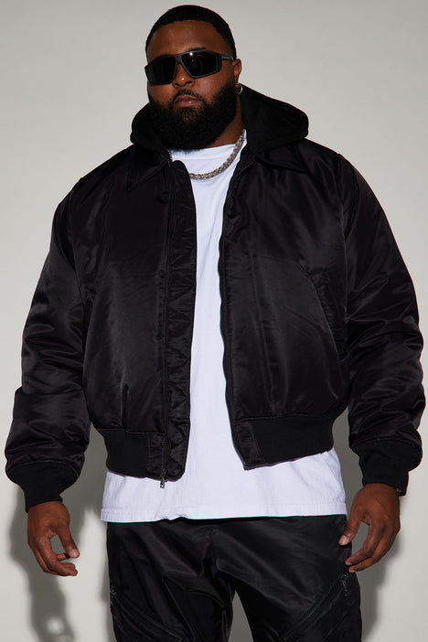 Can t Replace Nylon Hooded Bomber Jacket Black Fashion Nova