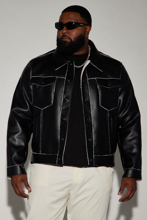 Charles and a half faux leather moto jacket hotsell