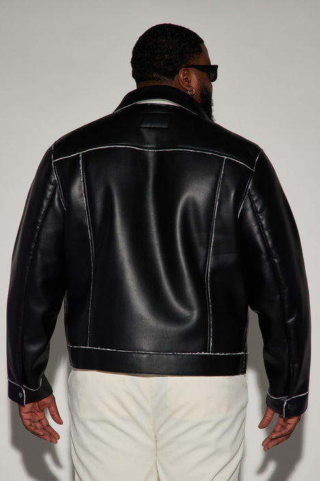 Charles and a half faux leather jacket store