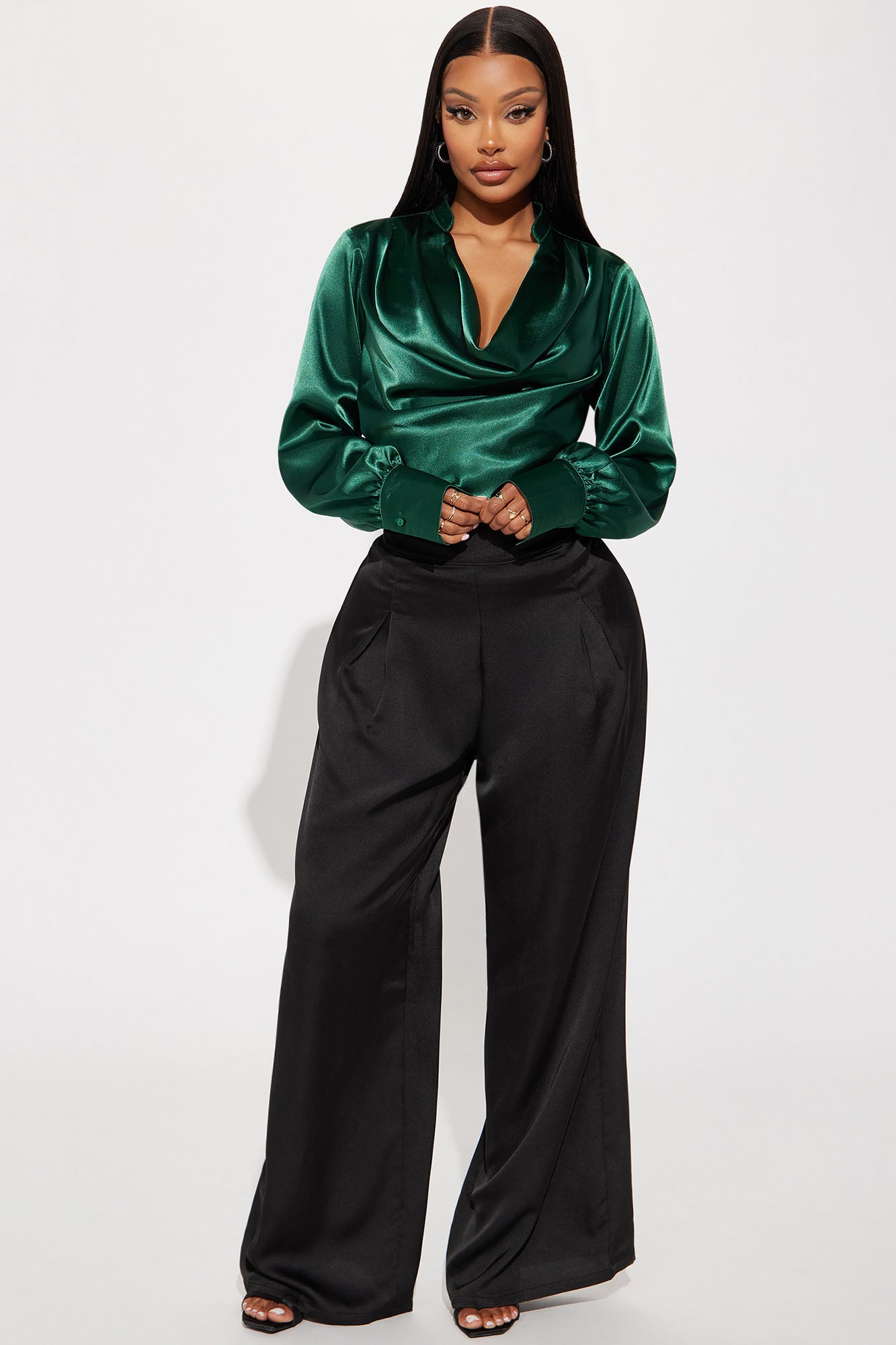 Love A Little Satin Trouser Black