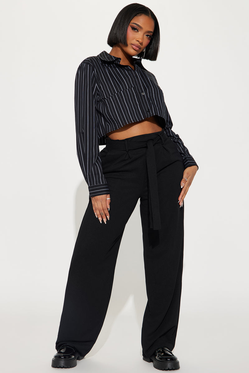 Ellery Tie Waist Trouser - Black | Fashion Nova, Pants | Fashion Nova