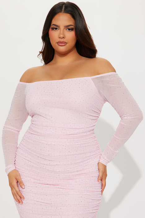 Off the shoulder pink dress fashion nova top