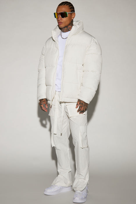 All white puffer jacket deals