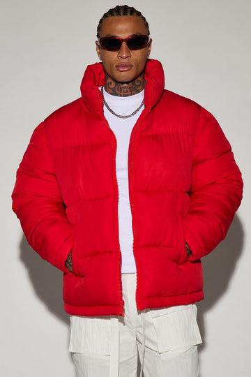 Ride With Me Nylon Cropped Puffer - Red, Fashion Nova, Mens Jackets