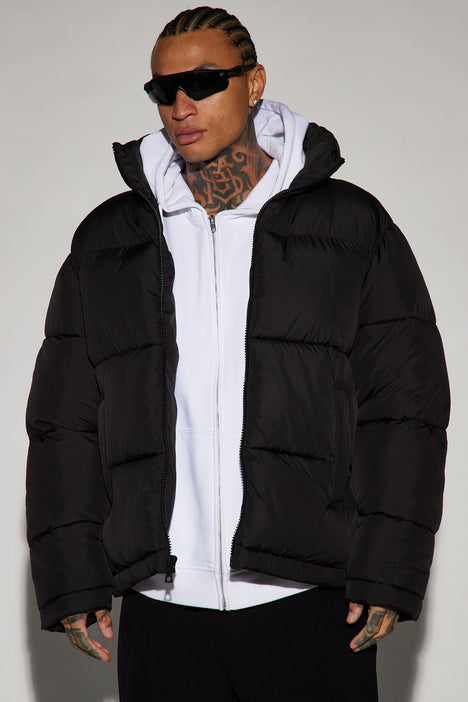 Fashion nova black puffer jacket online